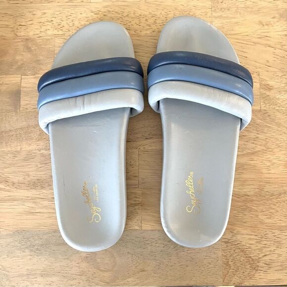 Seychelles Low Key Slides in Multi Blue Leather, 7, NWOB - Picture 9 of 10